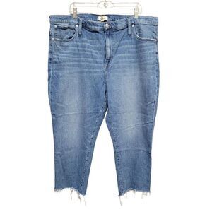 Madewell Jeans Womens 36 The High-Rise Slim Crop Boyjean Lavern Wash Denim AF704